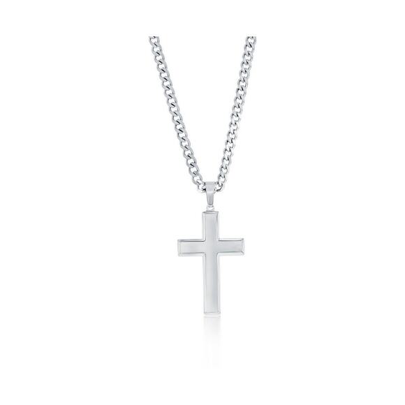 Stainless Steel Polished Cross Necklace #151 - Picture 1 of 1